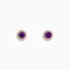 BH Multi Amethyst 14K Yellow Gold Amethyst and Diamond Earrings, 1.12 TCW | Earrings