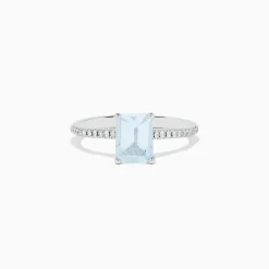 BH Multi Aquarius 14K Gold Aquamarine and Diamond Ring Set | Rings