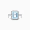 BH Multi Aquarius 14K White Gold Aqaumarine and Diamond Ring, 3.33 TCW | Rings