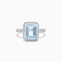 BH Multi Aquarius 14K White Gold Aqaumarine and Diamond Ring, 3.33 TCW | Rings