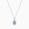 BH Multi Aquarius 14K White Gold Aquamarine and Diamond Pendant, 2.62 TCW | Necklaces & Pendants