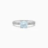BH Multi Aquarius 14K White Gold Aquamarine and Diamond Ring, 1.09 TCW | Rings