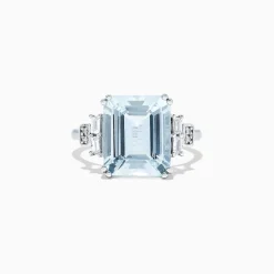 BH Multi Aquarius 14K White Gold Aquamarine and Diamond Ring, 5.05 TCW | Rings