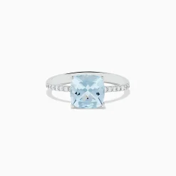BH Multi Aquarius 14K White Gold Aquamarine and Diamond Ring | Rings