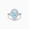 Effy Jewelry Aquarius 14K White Gold Aquamarine and Diamond Cocktail Ring | Rings