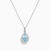 Effy Jewelry Aquarius 14K White Gold Aquamarine and Diamond Pendant | Necklaces & Pendants