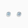 BH Multi Aquarius 14K White Gold Aquamarine Stud Earrings, 0.90 TCW | Earrings