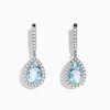 Effy Jewelry Aquarius 14K White Gold Aquamarine and Diamond Drop Earrings | Earrings