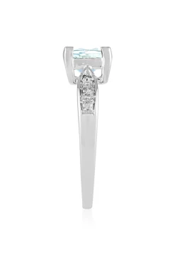 Effy Jewelry Aquarius 14K White Gold Aquamarine and Diamond Ring, 1.35 TCW | Rings