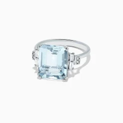 BH Multi Aquarius 14K White Gold Aquamarine and Diamond Ring, 5.05 TCW | Rings