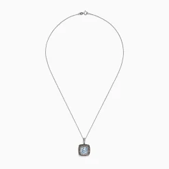 BH Multi Aquarius 14K White Gold Aquamarine and Diamond Pendant, 2.72 TCW | Necklaces & Pendants