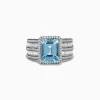Effy Jewelry Aquarius 14K White Gold Diamond and Aquamarine Ring | Rings