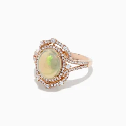 BH Multi Aurora 14K Rose Gold Opal and Diamond Cocktail Ring, 4.06 TCW | Rings