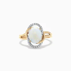 Effy Jewelry Aurora 14K Two Tone Gold Opal and Diamond Ring, 1.49 TCW | Rings