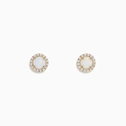 BH Multi Aurora 14K Yellow Gold Opal and Diamond Earrings, 0.87 TCW | Earrings