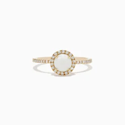 BH Multi Aurora 14K Yellow Gold Opal and Diamond Ring, 0.72 TCW | Rings