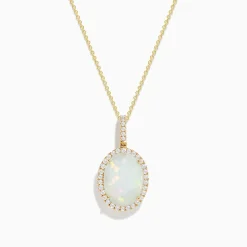 BH Multi Aurora 14K Yellow Gold Opal and Diamond Pendant | Necklaces & Pendants