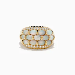 Effy Jewelry Aurora 14K Yellow Gold Opal and Diamond Ring | Rings
