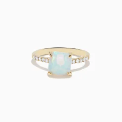 Effy Jewelry Aurora 14K Yellow Gold Opal and Diamond Ring | Rings