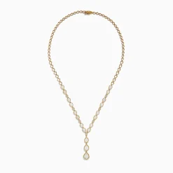 Effy Jewelry Aurora 14K Yellow Gold Opal and Diamond Y Necklace | Necklaces & Pendants