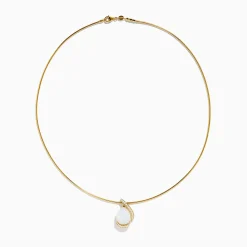 Effy Jewelry Aurora 14K Yellow Gold Opal and Diamond Snake Chain | Necklaces & Pendants