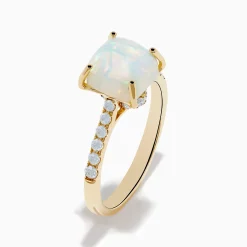 Effy Jewelry Aurora 14K Yellow Gold Opal and Diamond Ring | Rings