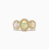 BH Multi Aurora 14K Yellow Gold Three Stone Opal and Diamond Ring, 2.39 TCW | Rings