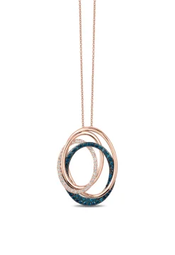 Effy Jewelry Bella Bleu 14K Rose Gold Blue and White Diamond Pendant, 0.45 TCW | Necklaces & Pendants