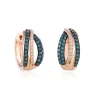 Effy Jewelry Bella Bleu 14K Rose Gold Blue and White Diamond Earrings, 0.51 TCW | Earrings