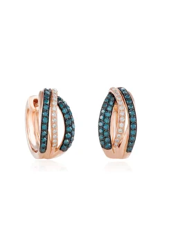 Effy Jewelry Bella Bleu 14K Rose Gold Blue and White Diamond Earrings, 0.51 TCW | Earrings