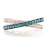 Effy Jewelry Bella Bleu 14K Rose Gold Blue u0026 White Diamond Crossover Ring, 0.57 TCW | Rings