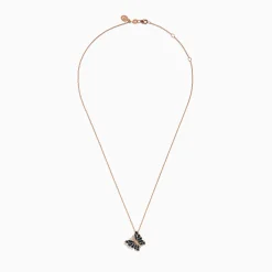 Effy Jewelry Bella Bleu 14K Rose Gold White and Blue Diamond Butterfly Pendant | Necklaces & Pendants
