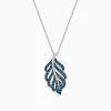 Effy Jewelry Bella Bleu 14K White Gold Blue and White Diamond Pendant, 0.86 TCW | Necklaces & Pendants