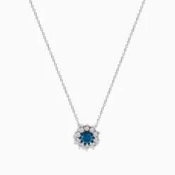 Effy Jewelry Bella Bleu 14K White Gold Blue and White Diamond Pendant 1.60 TCW | Necklaces & Pendants