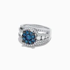 BH Multi Bella Bleu 14K White Gold Blue and White Diamond Ring, 2.16 TCW | Rings