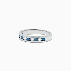 BH Multi Bella Bleu 14K White Gold Blue and White Diamond Ring, 0.50 TCW | Rings