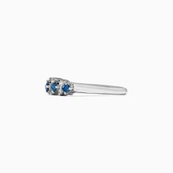 BH Bella Bleu 14K White Gold Blue and White Diamond Ring, 0.58 TCW | Rings