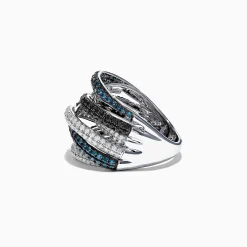 Effy Jewelry Bella Bleu 14K White Gold Diamond Crossover Ring, 2.08 TCW | Rings