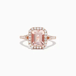 Effy Jewelry Blush 14K Rose Gold Morganite and Diamond Ring, 2.70 TCW | Rings