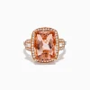Effy Jewelry Blush 14K Rose Gold Morganite and Diamond Cocktail Ring | Rings