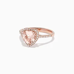 Effy Jewelry Blush 14K Rose Gold Morganite and Diamond Heart Ring, 1.93 TCW | Rings