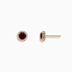 BH Multi Bordeaux 14K Gold Rhodolite Garnet and Diamond Earrings, 1.22 TCW | Earrings
