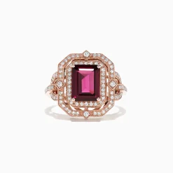 Effy Jewelry Bordeaux 14K Rose Gold Rhodolite Garnet and Diamond Ring, 2.89 TCW | Rings