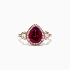 BH Multi Bordeaux 14K Rose Gold Rhodolite Garnet and Diamond Ring, 3.32 TCW | Rings