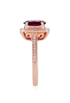 Effy Jewelry Bordeaux 14K Rose Gold Rhodolite Garnet and Diamond Ring, 2.48 TCW | Rings