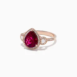 BH Multi Bordeaux 14K Rose Gold Rhodolite Garnet and Diamond Ring, 3.32 TCW | Rings