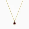 BH Multi Bordeaux 14K Yellow Gold Garnet and Diamond Pendant, 0.61 TCW | Necklaces & Pendants