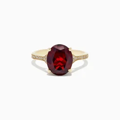 BH Multi Bordeaux 14K Yellow Gold Garnet and Diamond Ring, 4.76 TCW | Rings