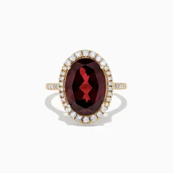 BH Multi Bordeaux 14K Yellow Gold Garnet and Diamond Cocktail Ring, 7.78 TCW | Rings