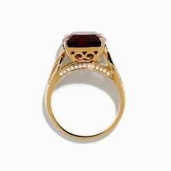 Effy Jewelry Bordeaux 14K Yellow Gold Garnet and Diamond Ring | Rings